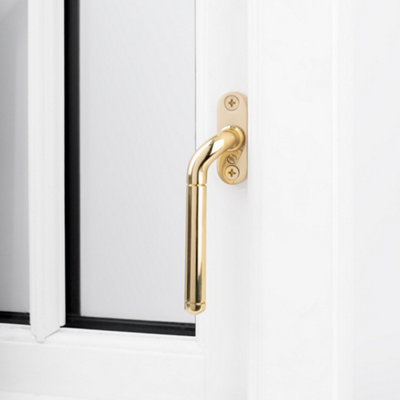 Isca Cranked Espag Window Handle - Polished Brass (Left Hand)