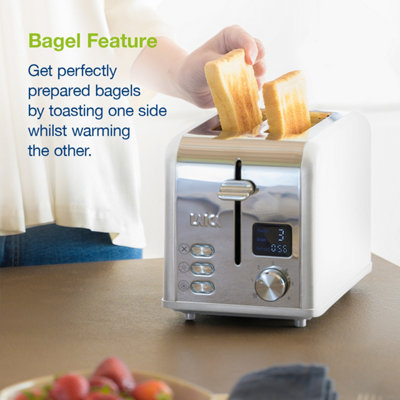 ISEO 2 slice digital toaster, High Lift & Extra Wide Slots, 6 Browning ...