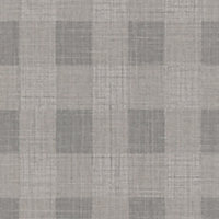 Isla Check Wallpaper In Taupe and Grey
