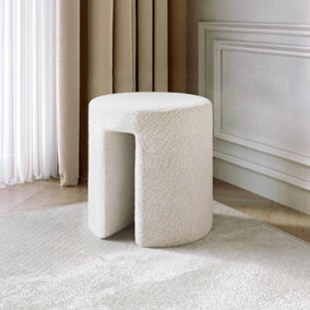 Isla Ivory Bouclé Stool for Bedroom Living room home decoration