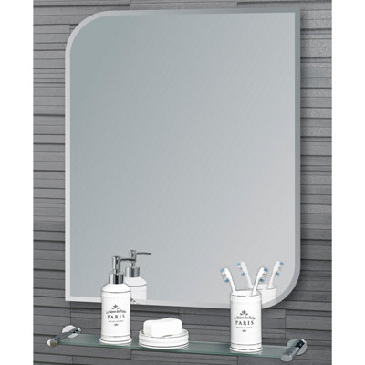 Islington Rectangular Wall Mounted Frameless Bevelled Edge Bathroom Mirror 60 x 45cm