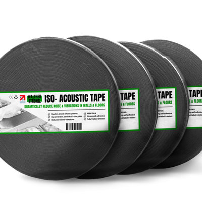 ISO Acoustic Soundproofing Tape - 4mm Thick x 50mm x 25mtr Price Comparisons | Compare The Build