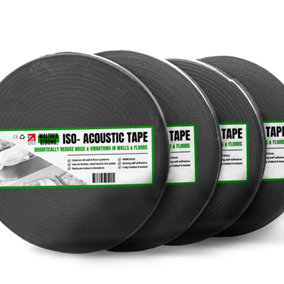 ISO Acoustic Soundproofing Tape - 4mm Thick x 50mm x 25mtr