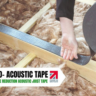 ISO Acoustic Soundproofing Tape - 4mm Thick x 50mm x 25mtr - 4