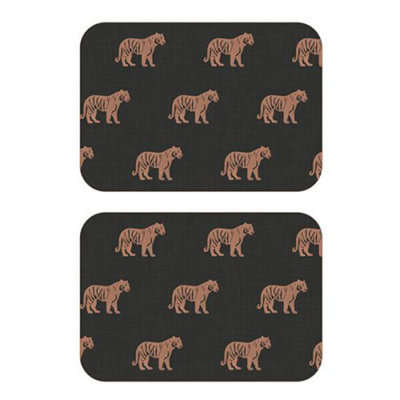 iStyle Luxe Tiger Set of 2 Velvet Backed Placemats