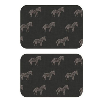 iStyle Luxe Zebra Set of 2 Velvet Backed Placemats