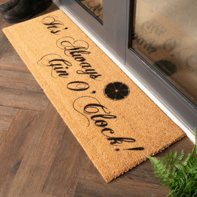 It's Always O'Clock Patio Doormat - Double Door 120 x 40cm