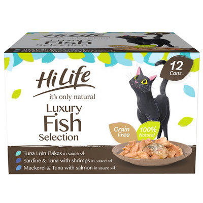 It's Only Natural Cat Lux Fish Selection 48 x 70g