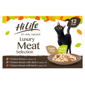 It's Only Natural Cat Lux Meat Selection 12x70g (Pack of 4)