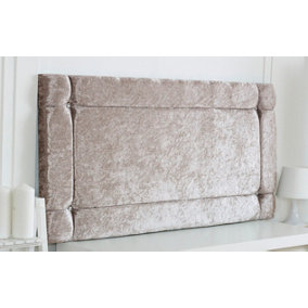 Italia Crushed Velvet 2ft6 Small Single 20" Headboard -  Champagne