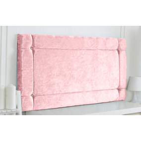 Italia Crushed Velvet 2ft6 Small Single 20" Headboard -  Pink