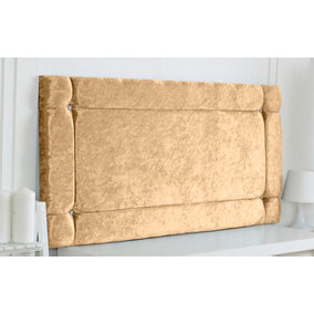 Italia Crushed Velvet 3ft Single 20" Headboard -  Gold