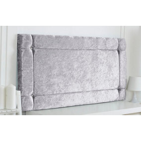 Italia Crushed Velvet 3ft Single 20" Headboard -  Grey