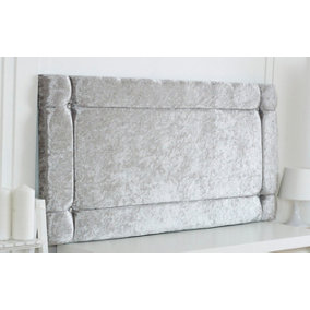 Italia Crushed Velvet 4ft6 Double 20" Headboard -  Silver