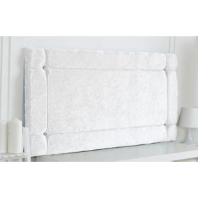 Italia Crushed Velvet 5ft Kingsize 20" Headboard -  White