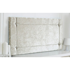 Italia Crushed Velvet 6ft Super King 20" Headboard -  Cream
