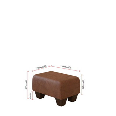 Italian Leather Small Footstools Italian Leather - Rust Brown ...
