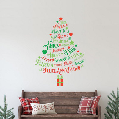 Christmas Tree Wall Decal Made From Holiday Words