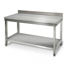 Italinox 1500mm Wide Stainless Steel Wall Table With Splashback
