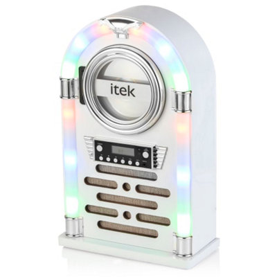iTek Freedom Bluetooth Jukebox with CD Player and FM Radio Gloss White