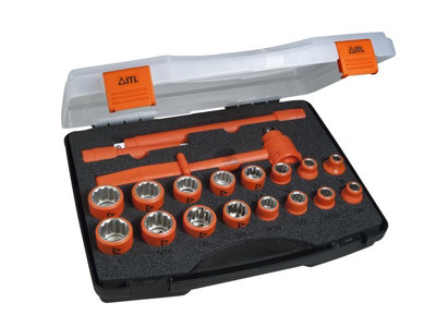 ITL Insulated UKC-03095 Insulated Socket Set of 19 1/2in Drive ITL03095