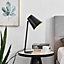 IVO Sleek Matte Black and Gold Chrome Metal Table Lamp Light Including A Rated Energy Efficient LED Bulb