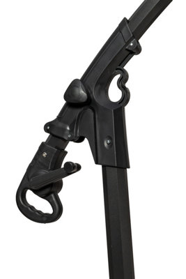 Ivory 3m Deluxe Pedal Operated Rotational Cantilever Powder Coated Parasol with Cross Stand - 6