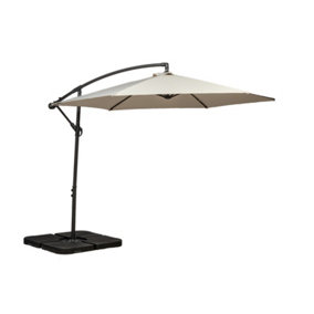 Ivory 3m Standard Cantilever Powder Coated Parasol with Cross Stand