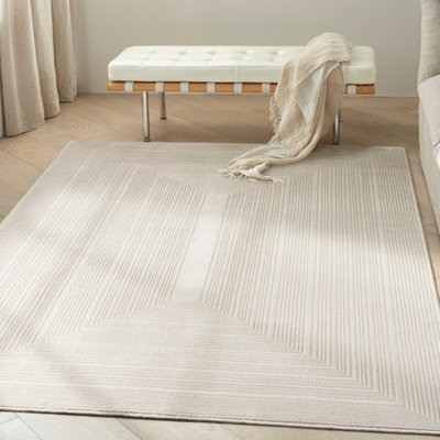 Ivory Abstract,Modern Easy to clean Rug for Bedroom & Living Room-69 X 229cm (Runner)