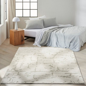 Ivory Abstract Rug Handmade Luxurious Modern Wool Rug for Living Room and Bedroom-160cm X 221cm