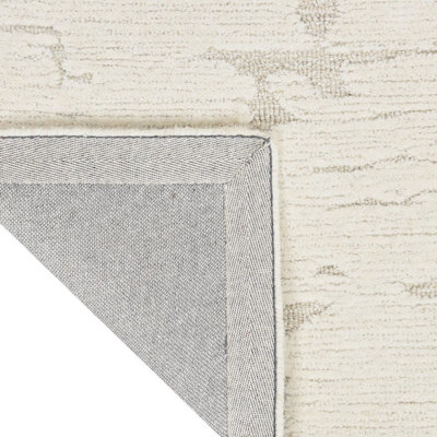 Ivory Abstract Rug Handmade Luxurious Modern Wool Rug for Living Room and Bedroom-259cm X 351cm