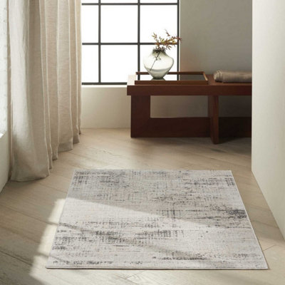 Ivory Beige Modern Easy to Clean Abstract Rug For Bedroom Dining Room And Living Room-122cm X 183cm