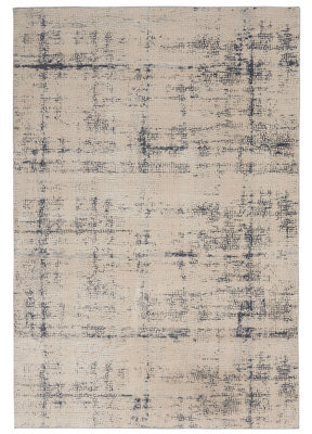 Ivory Blue Rug, 10mm Thickness Abstract Dotted Rug, Modern Stain-Resistant Rug for Bedroom, & Dining Room-120cm X 180cm