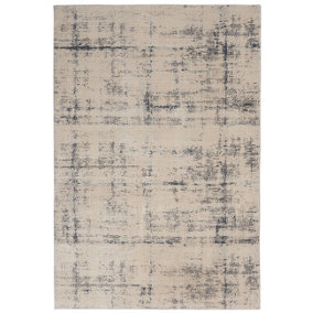 Ivory Blue Rug, 10mm Thickness Abstract Dotted Rug, Modern Stain-Resistant Rug for Bedroom, & Dining Room-120cm X 180cm