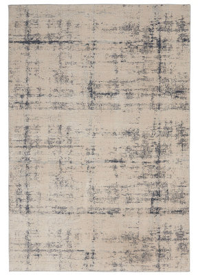 Ivory Blue Rug, 10mm Thickness Abstract Dotted Rug, Modern Stain-Resistant Rug for Bedroom, & Dining Room-160cm X 221cm