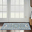 Ivory Blue Rug, Stain-Resistant Luxurious Rug, Traditional Bordered Floral Rug for Bedroom, & DiningRoom-71cm X 244cm (Runner)