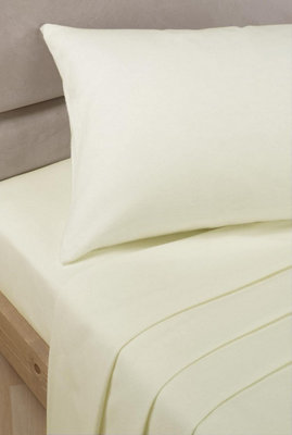 Ivory Cream Super King Flat Bed Sheet Percale Polycotton Bedding 180 Thread Count New