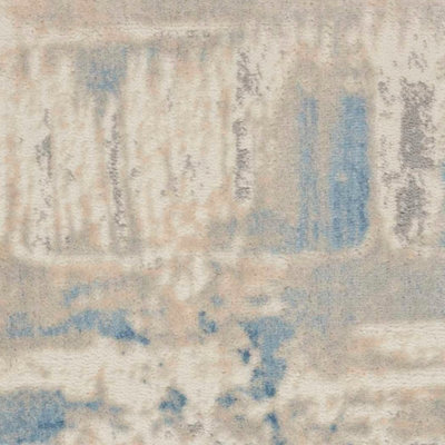 Ivory Grey Blue Shaggy Handmade Luxurious Sparkle Rug Easy to clean ...