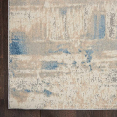 Ivory Grey Blue Shaggy Handmade Luxurious Sparkle Rug Easy to clean ...