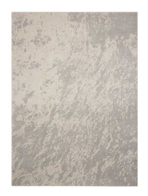 Ivory/Grey Rug, Abstract Rug with 10mm Thick, Anti-Shed Modern Luxurious Rug for Bedroom, & Dining Room-160cm X 221cm