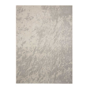 Ivory/Grey Rug, Abstract Rug with 10mm Thick, Anti-Shed Modern Luxurious Rug for Bedroom, & Dining Room-282cm X 389cm