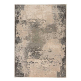 Ivory/Grey Rug, Anti-Shed Abstract Rug with 10mm Thick, Modern Luxurious Rug for Bedroom, & Dining Room-160cm X 221cm