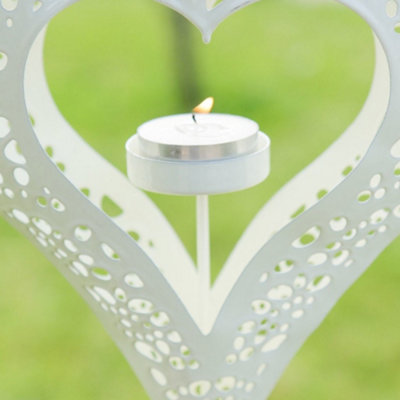 Ivory Hanging Heart Table Decor Tealight Décor Tealight Candle Holders