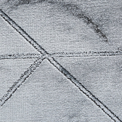 Ivory Silver Abstract Modern Easy to Clean Bedroom Dining Room And Living Room Rug -200cm X 290cm