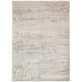 Ivory Taupe Grey Abstract Modern Easy to Clean for Living Room, Bedroom and Dining Room-120cm X 170cm