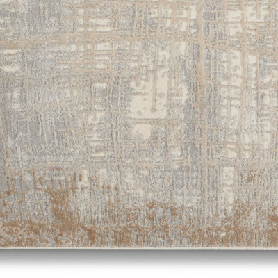 Ivory Taupe Modern Easy to Clean Abstarct Rug For Dining Room Bedroom And Living Room-122cm X 183cm