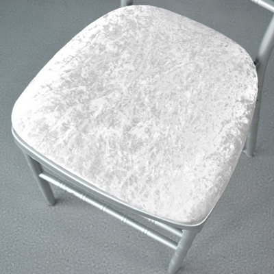 Ivory Velvet Chair Seat Pad Cover - Pack of 1