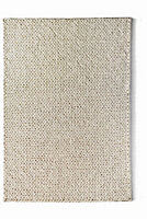 Ivory Wool Rug, 30mm Thickness Plain Striped Rug, Handmade Luxurious Rug, Modern Rug for Dining Room-200cm X 300cm