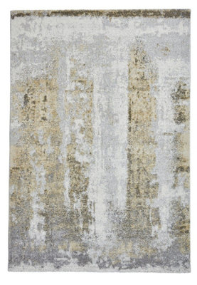 Ivory/Yellow Rug, Abstract Rug, Modern Stylish Rug, Stain-Resistant Rug for Bedroom, & Dining Room-160cm X 220cm