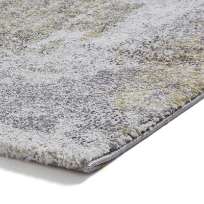 Ivory/Yellow Rug, Abstract Rug, Modern Stylish Rug, Stain-Resistant Rug for Bedroom, & Dining Room-160cm X 220cm
